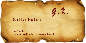 Galla Kolos névjegykártya